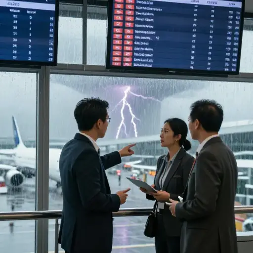 "所以你是说延误是由恶劣天气造成的？" - "正是如此。"