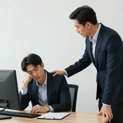 我建议休息一下，他点了点头。
