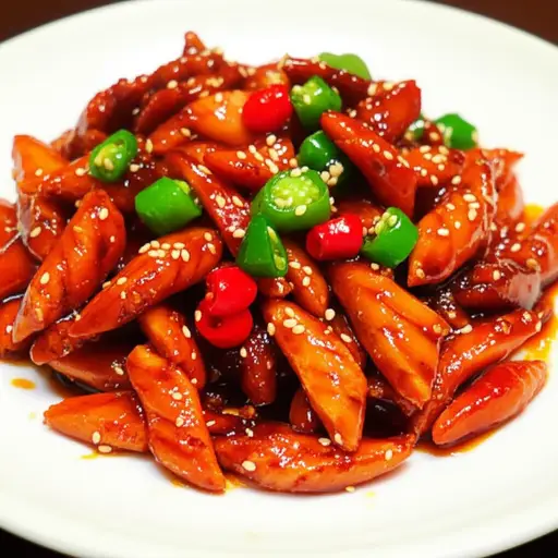 这道菜是甜味与辣味的奇妙混合。