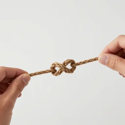 在绳子上打个结。