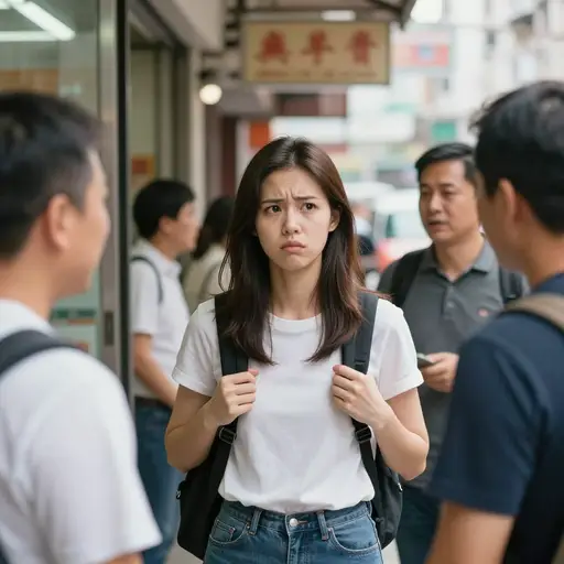 她不习惯说广东话。