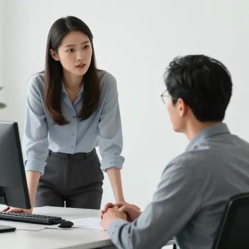 她向老板要求加薪。