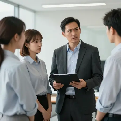 作为主管，他对新实习生相当严格。