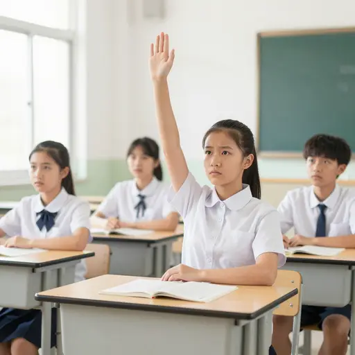 她足够勇敢在课堂上提问。
