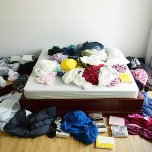 你的房间太乱了，衣服和书到处都是。