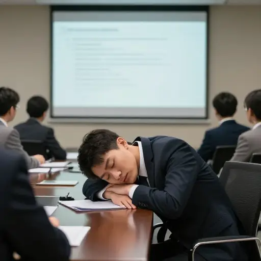 他承认自己在那个重要会议的大部分时间里都在睡觉。