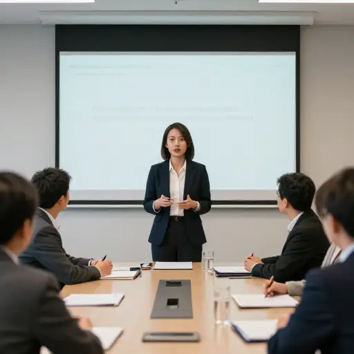 在会议上，她发言有力，论点清晰，确实让人感受到了她的存在。