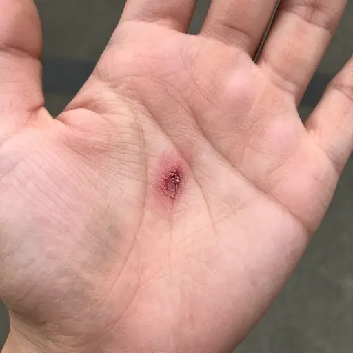 他手上的伤口开始愈合了。