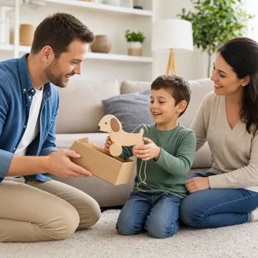 我给我可爱的外甥买了个玩具。