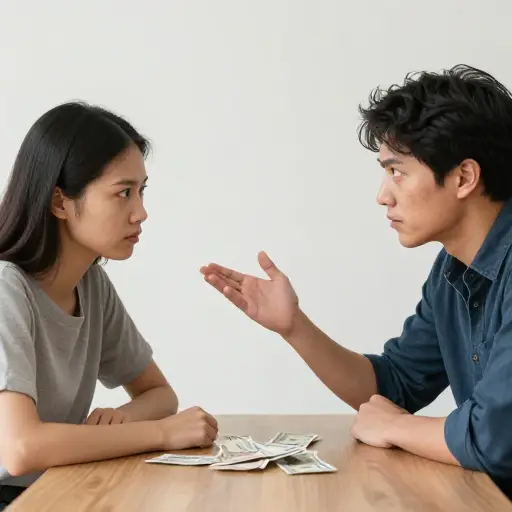 他们在钱的问题上产生了分歧。