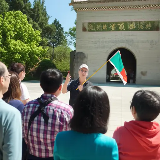 我叔叔是一名导游。