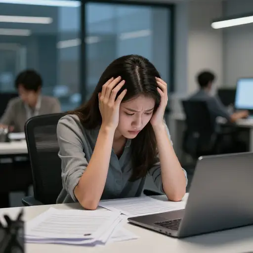 在工作上承受巨大压力时，她发现自己根本无法清晰地思考。