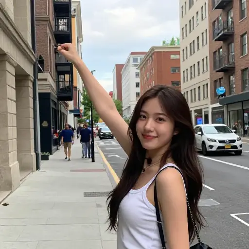 她住得离这里不远。