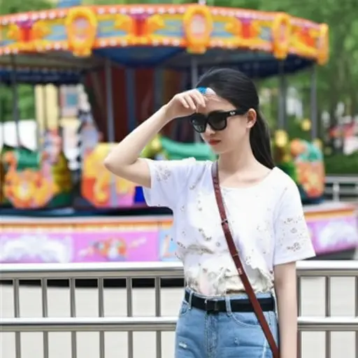 从旋转木马上下来后，她感到有点头晕。