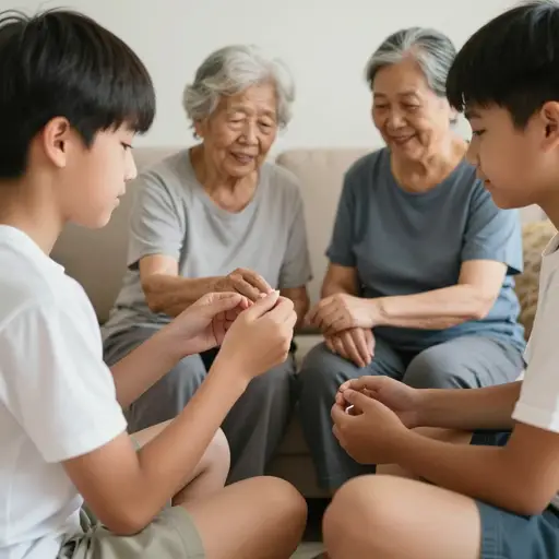 去年夏天我们看望了祖父母。