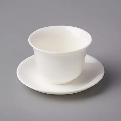 茶杯稳稳地放在托盘上。