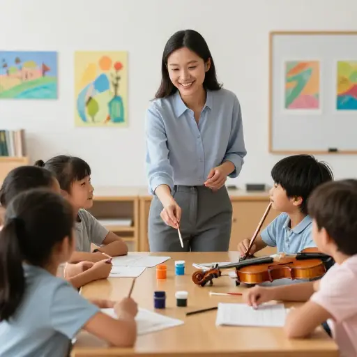 这位老师致力于用艺术和音乐来教化这些粗鲁的孩子们。