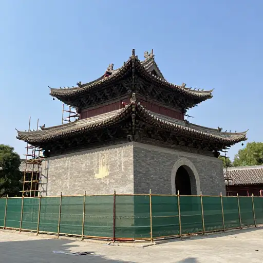 这座古寺的修复工程预计明年完工。