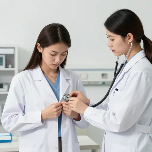 在医生面前脱衣服让她感到羞愧。