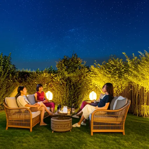 夏夜最适合在院子里乘凉聊天。