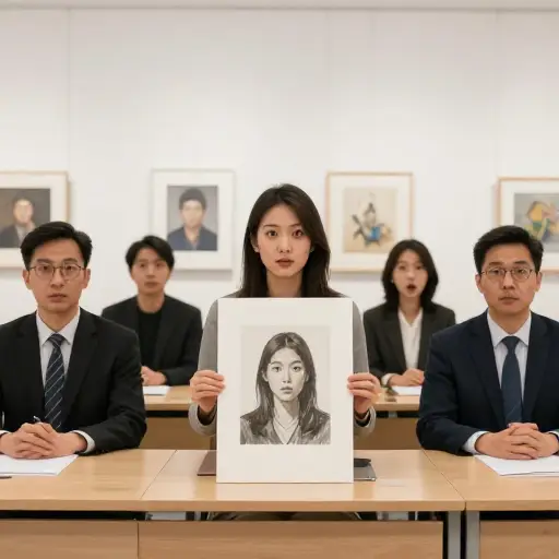 她惊人的绘画技巧让所有评委都感到震惊。