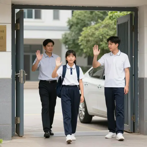 他四点半来学校接我。