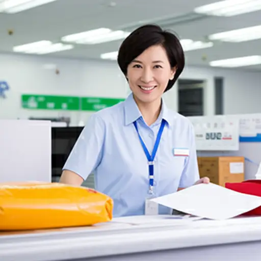 我妈妈在邮局工作。