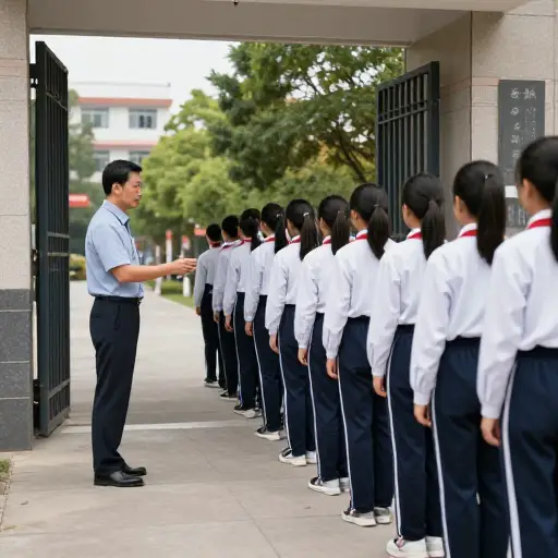 学校严格执行着装规定。