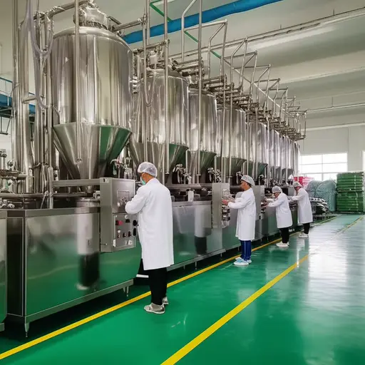 这家工厂专业从事植物精华的提取。