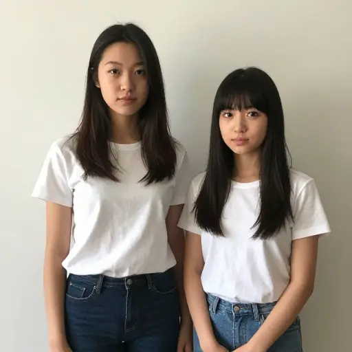 她比她姐姐稍微高一点。