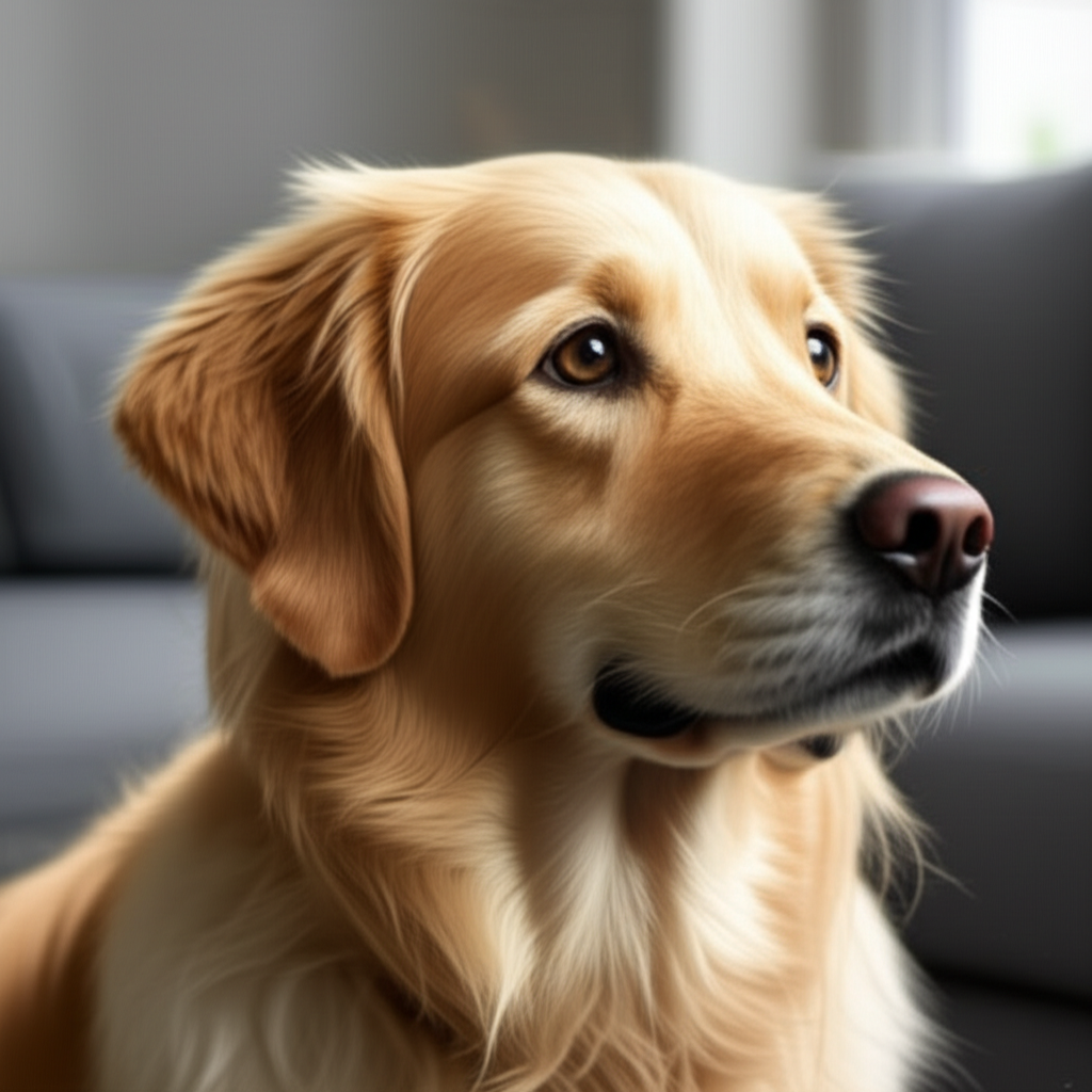 这只金毛犬看起来很忠诚。