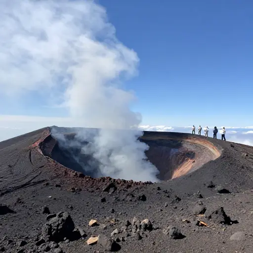 科学家们正在监测这座活火山，寻找喷发的迹象。