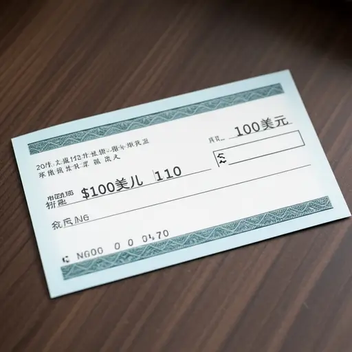 这张支票的面值是100美元。