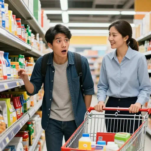 他在超市意外遇到他的前任老师时非常震惊。
