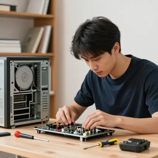 他告诉我他可以自己修电脑。