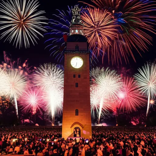 新年的钟声在午夜12点敲响。