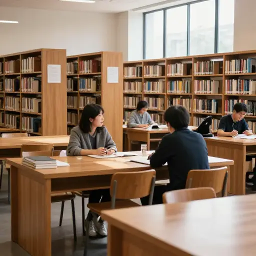 图书馆里持续不断的低语声是一种令人舒缓的背景噪音。