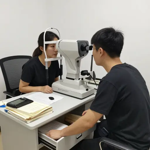 我昨天找不到眼镜了，所以不得不去重新配了一副。