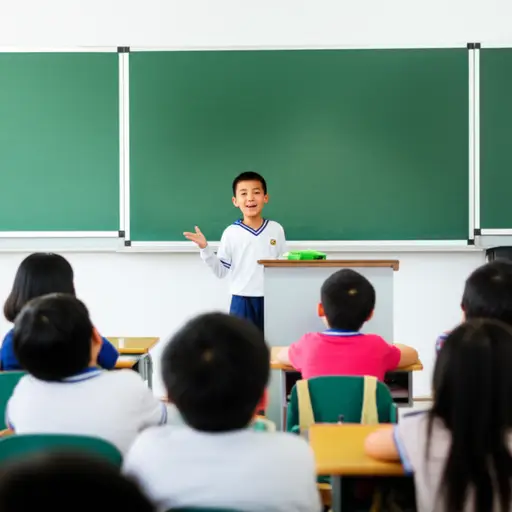 那个男孩喜欢模仿老师的口音逗大家笑。