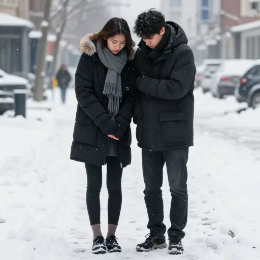 我们在雪地里站了太久，脚趾都冻得没知觉了。