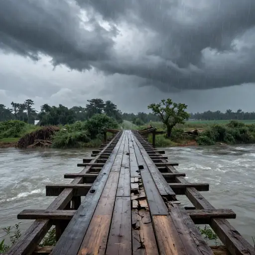 那座旧桥仍有可能在大雨中坍塌。