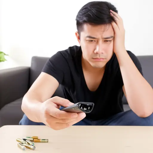 这该死的遥控器又没电了！