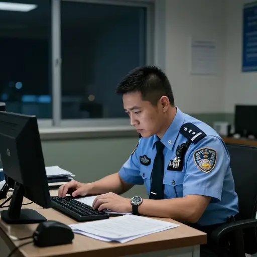 那名警察值了一整晚的班。