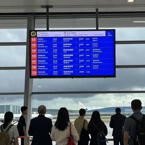 随着风暴的即将来临，航班已被取消。