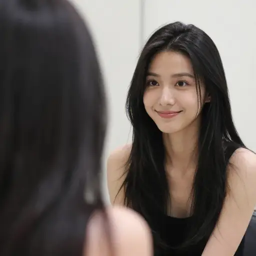 我把头发染成了黑色。