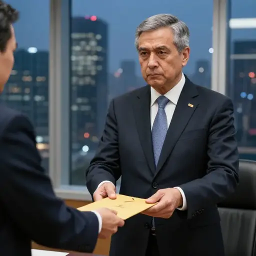 这位政治家被指控收受商人的贿赂。
