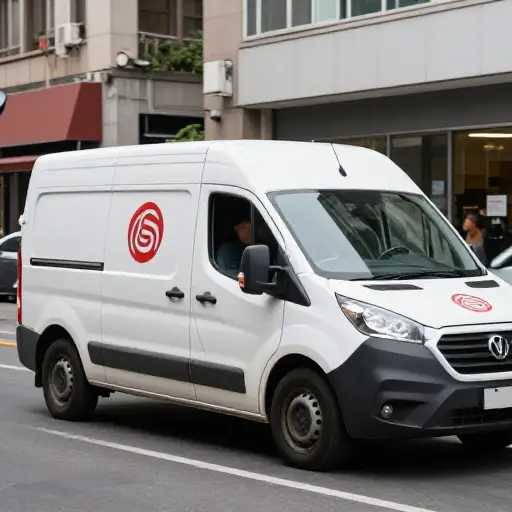 他为一家当地的餐饮公司开厢式货车。