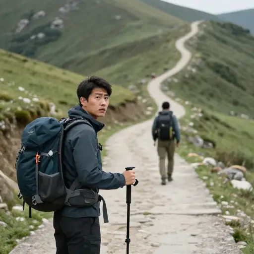 我抓起我的背包和手杖也出发了，尽管我不信任领队——但我能做什么？