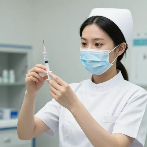 护士准备了一剂胰岛素注射。