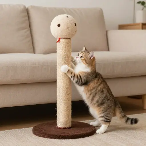 猫用这个猫抓柱，而不抓沙发。